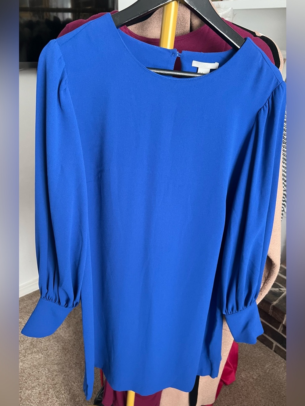 H&M Royal Blue Long Sleeve Shift Dress